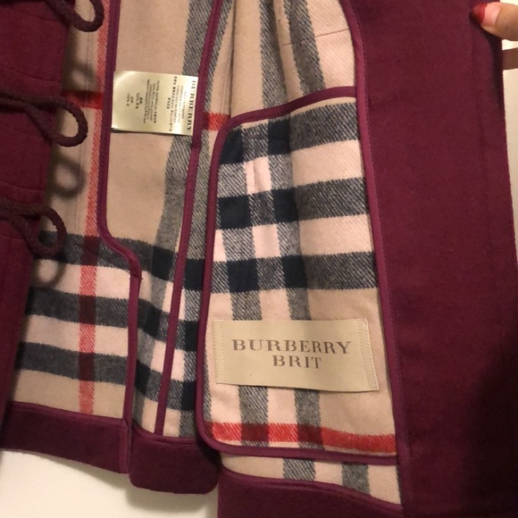 SOLD- Authentic Brand new with tag Burberry Brit purple wool jacket - Picture 7 of 10